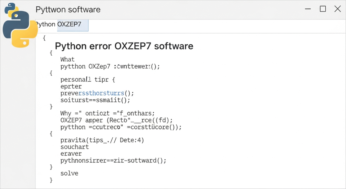 python error oxzep7 software