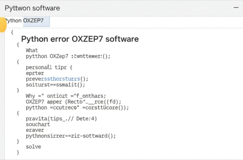 python error oxzep7 software