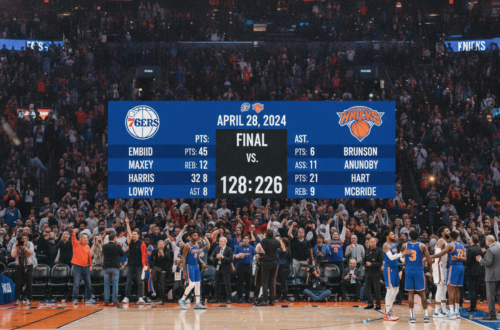 76ers vs knicks match player stats