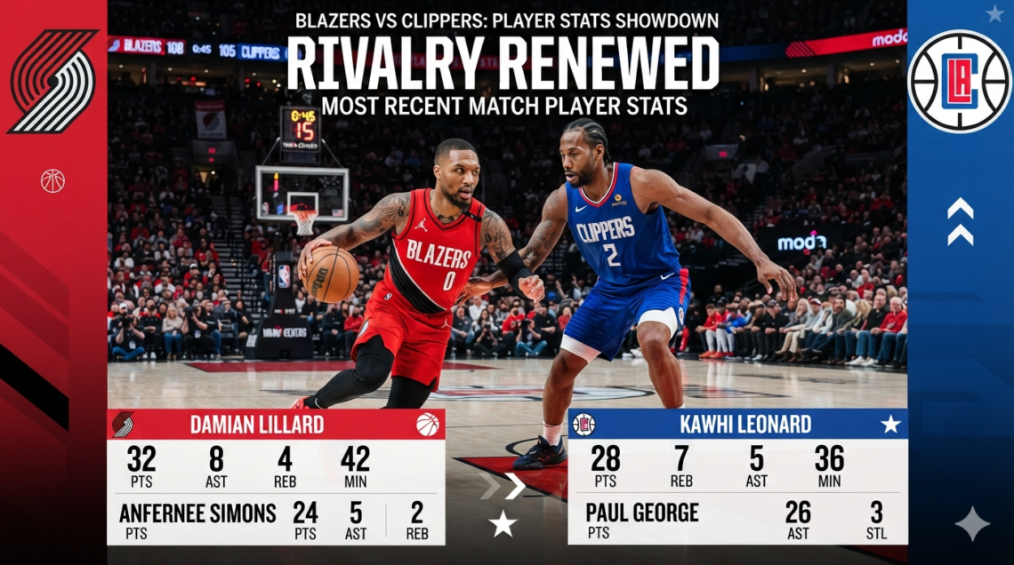 portland trail blazers vs la clippers match player stats