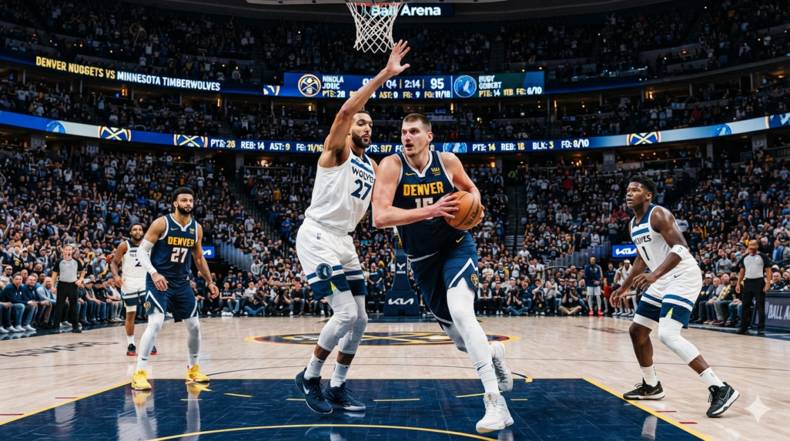 denver nuggets vs timberwolves match player stats